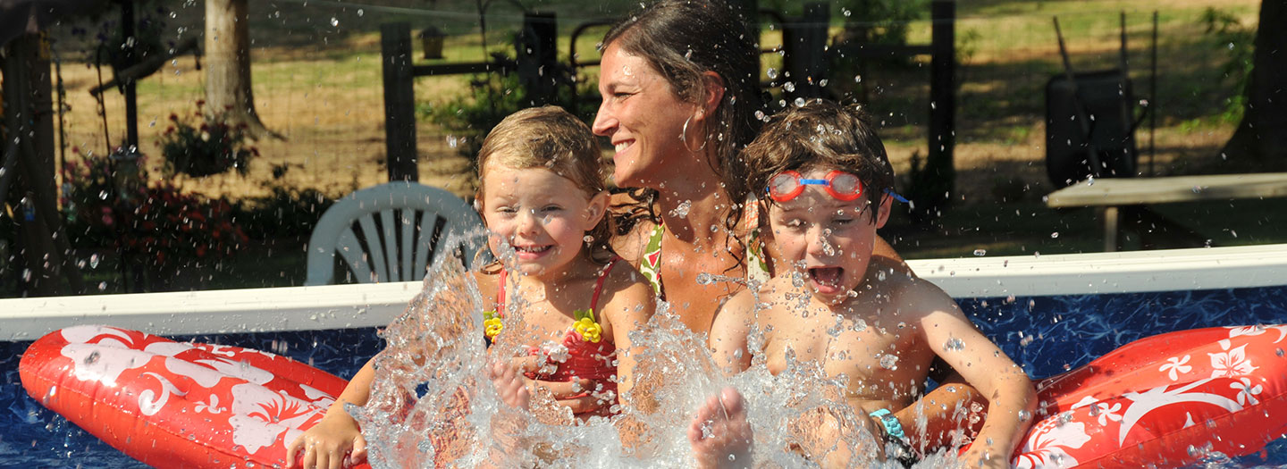 Summer fun in a doughboy above ground pool