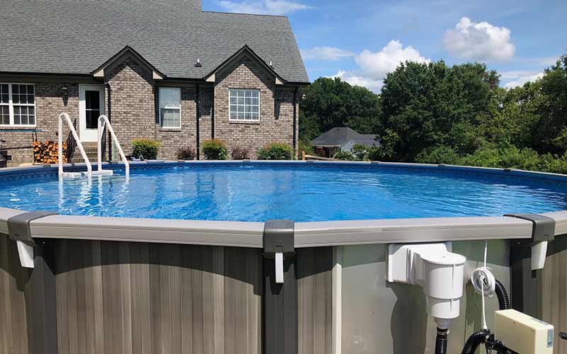 24 foot above ground pool built by hydra