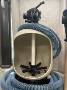 inside of demo sand filter