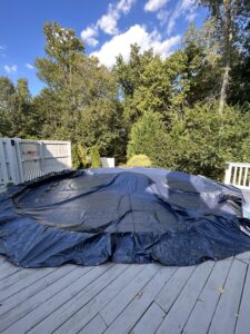 pool covered for the winter